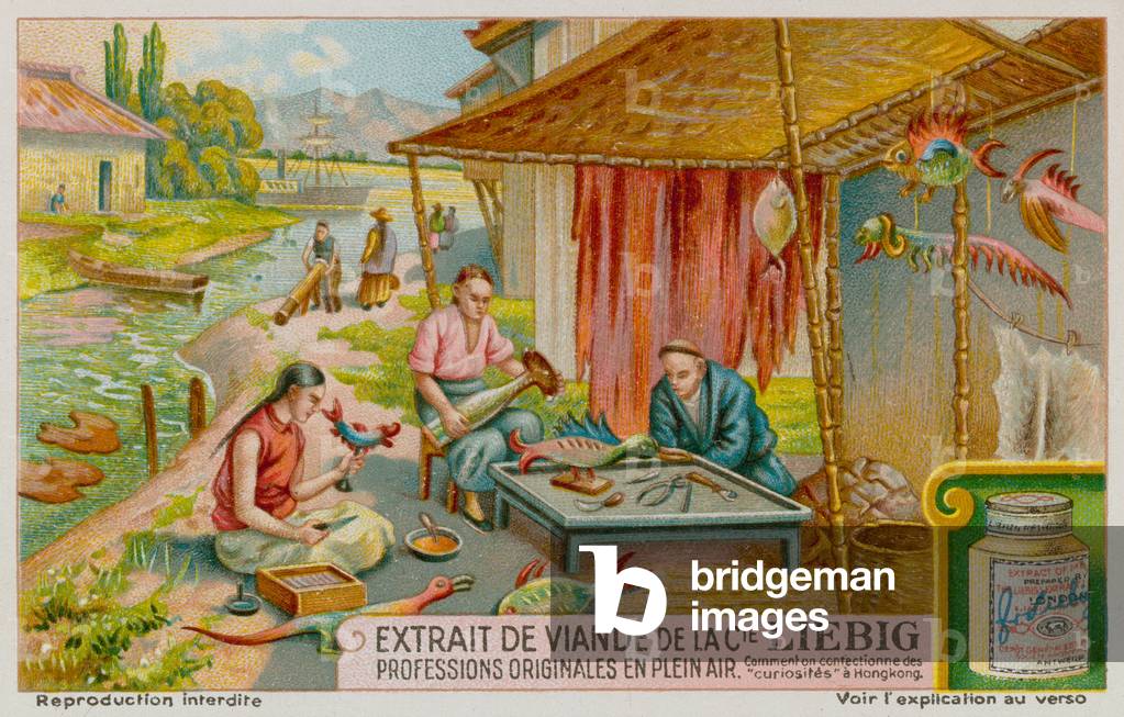 Handwerker machen Kuriositäten in Hong Kong (chromolitho)