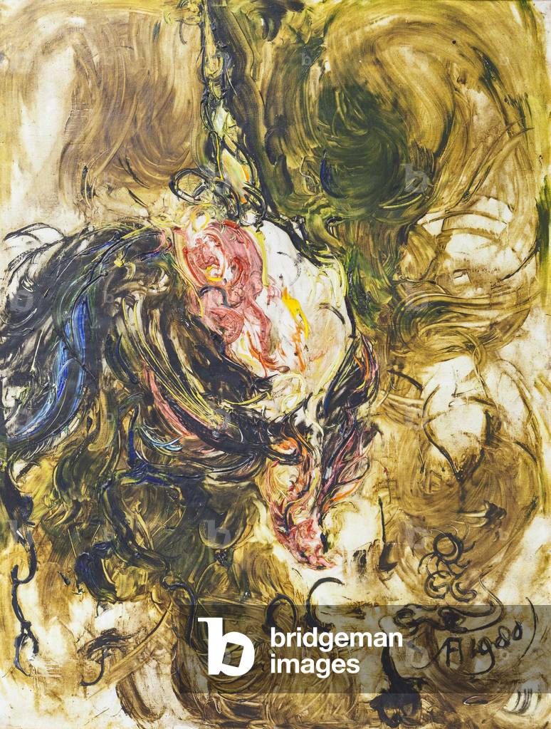 Image de Peinture représentant Combat de coqs 1980 par Affandi