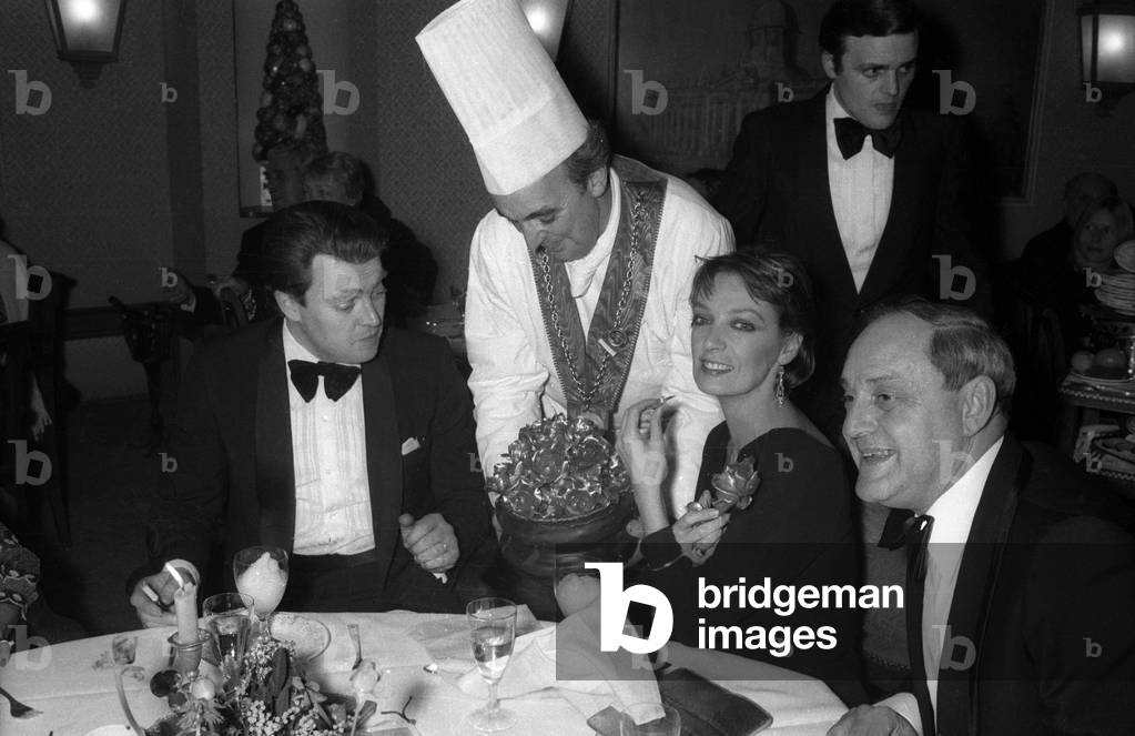 Image of Photography depicting French singer and actress Marie Laforet at JeanMarais' birthday dinner 1976 by 