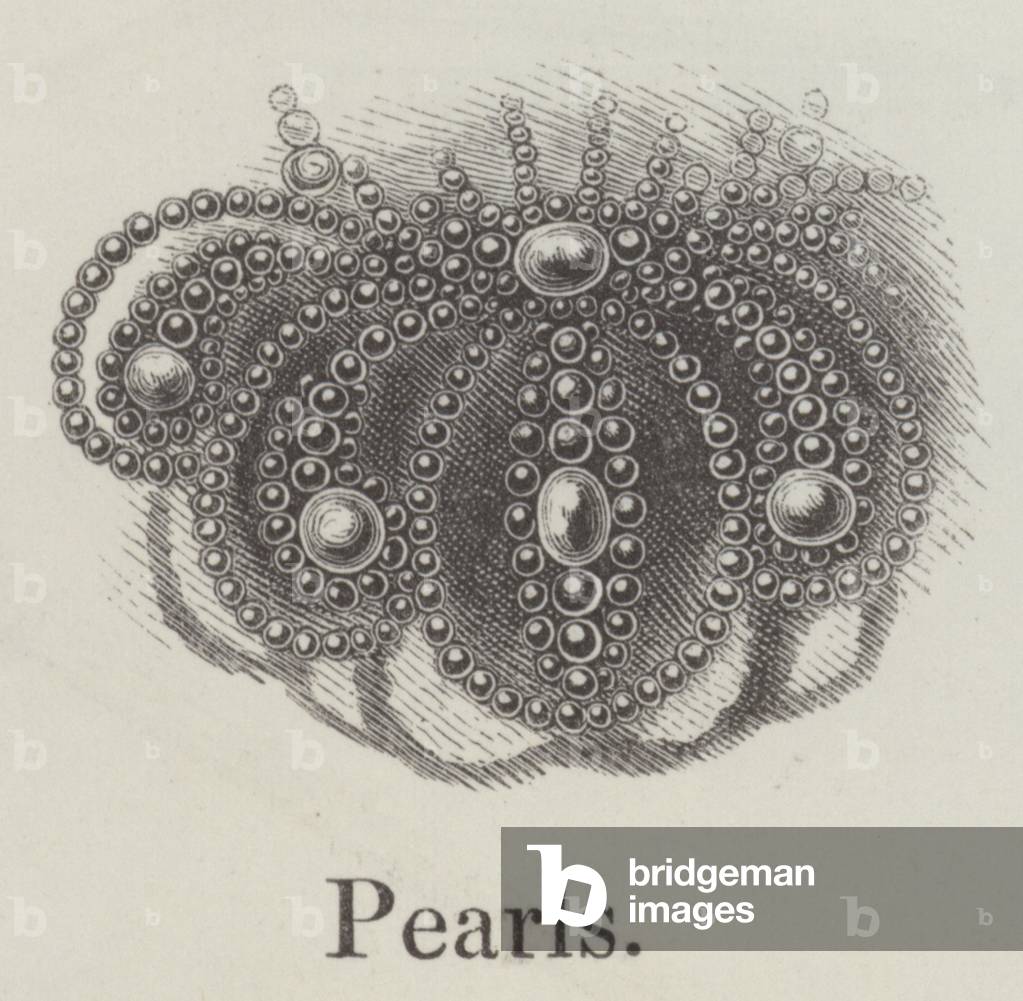 "Perlen (Gravur)" von English School, b/w