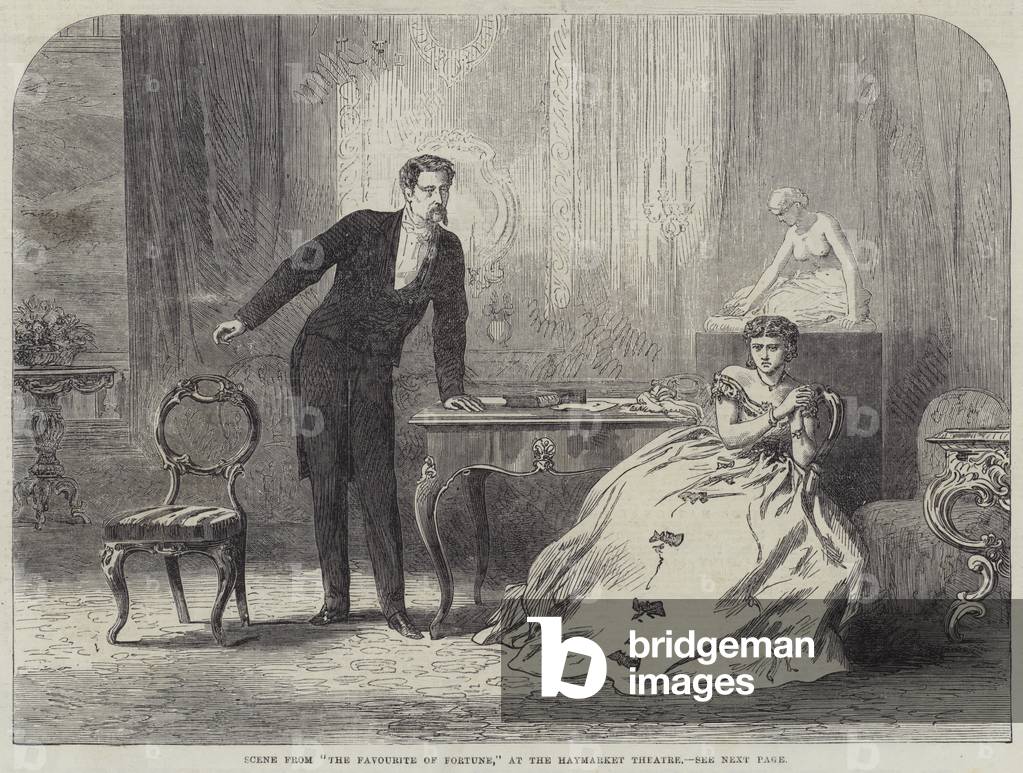 Scena da «Il favorito della fortuna», al Haymarket Theatre (incisione)