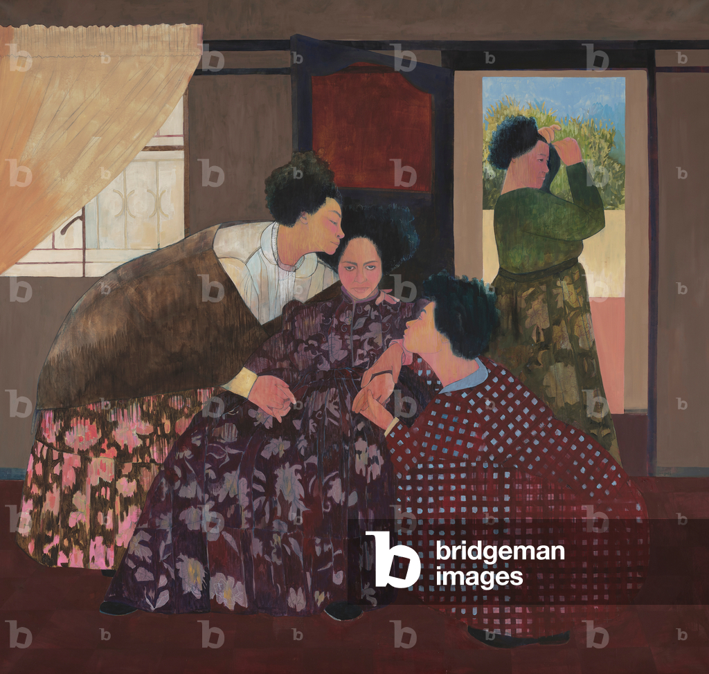 Sala d'ingresso, 2022 (olio e matita su lino)