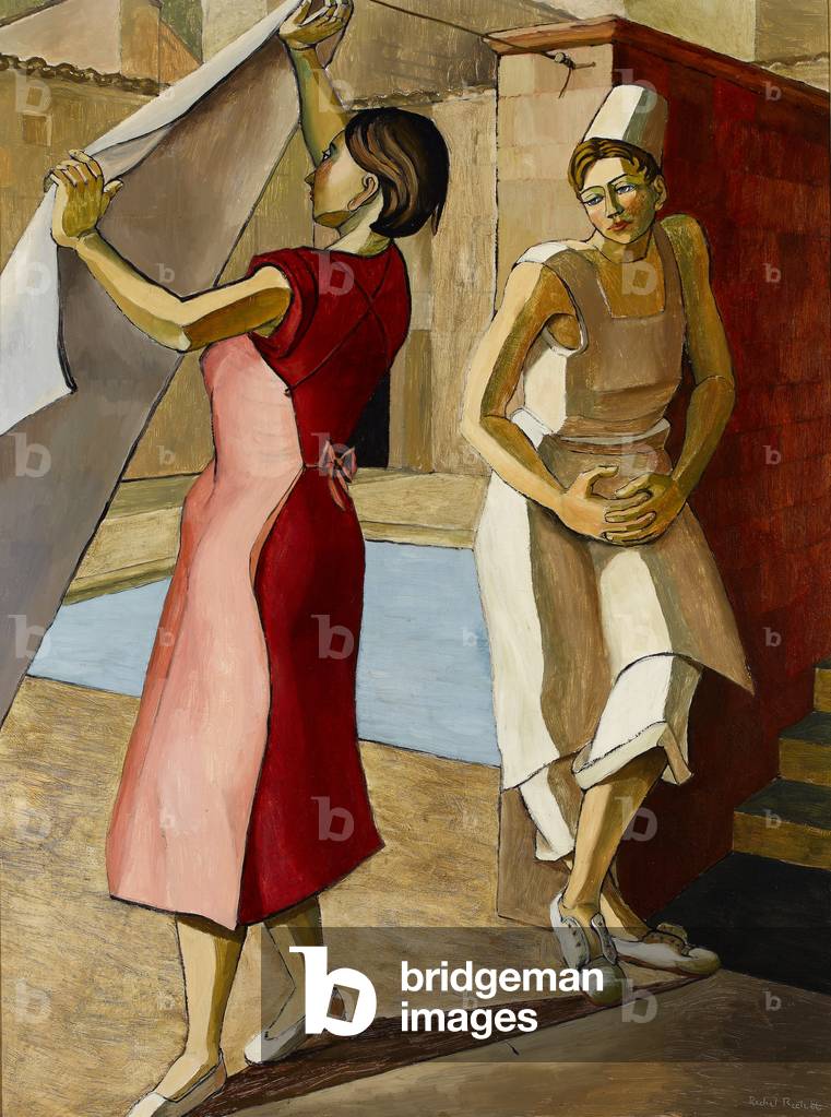 Immagine di Dipinto "Due donne in un cortile" 1956 di Rachel Reckitt