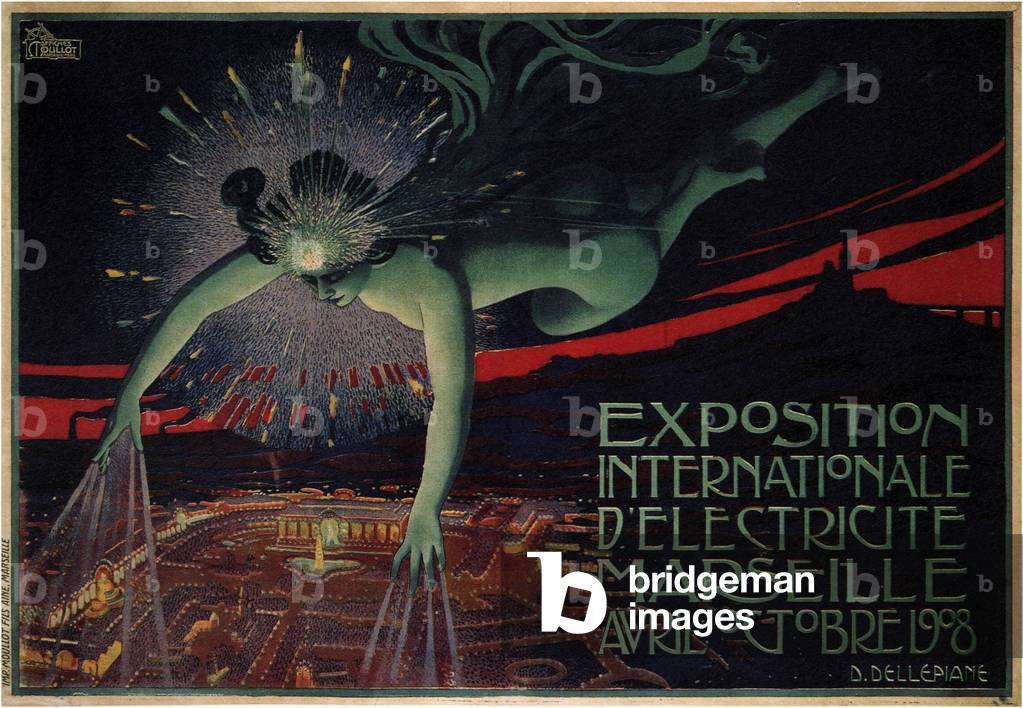 Poster fatto per il Salone Internazionale dell'Elettricità nel 1908