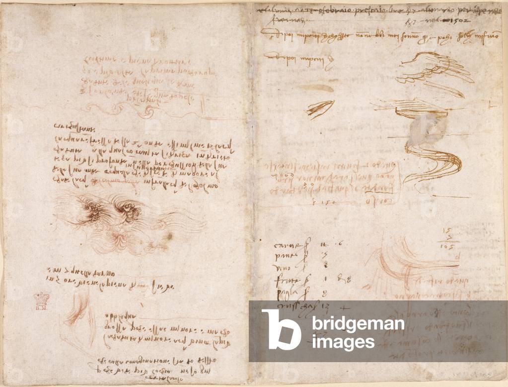 Arundel 263, f.278v, f.271 Notes on the sense of reality in dreams, on water, and the Rivers Sieve and Arno (u