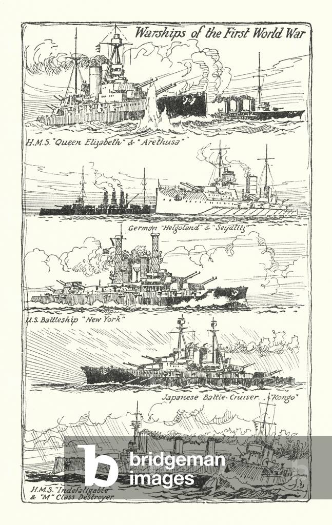 Kriegsschiffe des Ersten Weltkriegs (litho)
