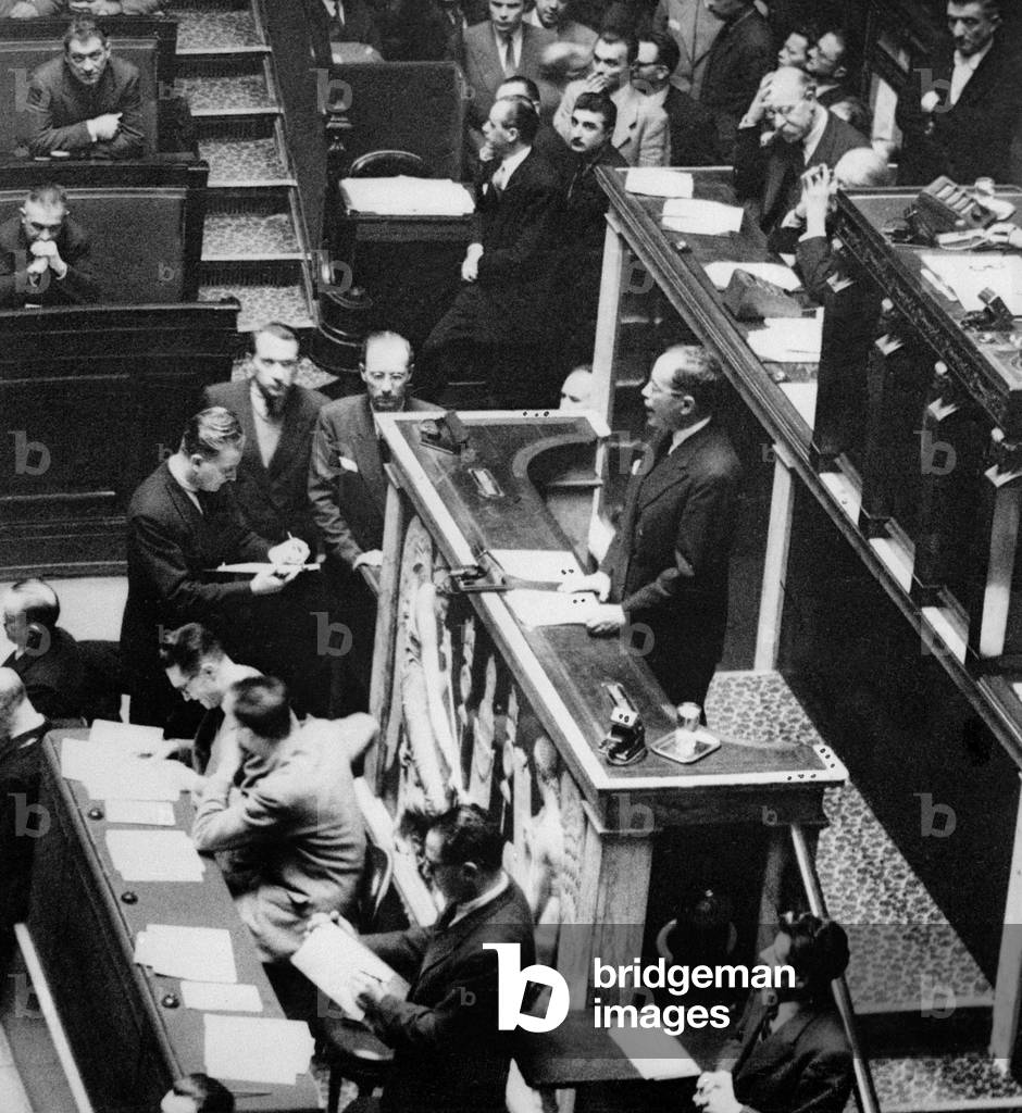 Immagine di Fotografia "Discorso del nuovo primo ministro francese Antoine Pinay Dopo la nomina marzo 1952 (fo