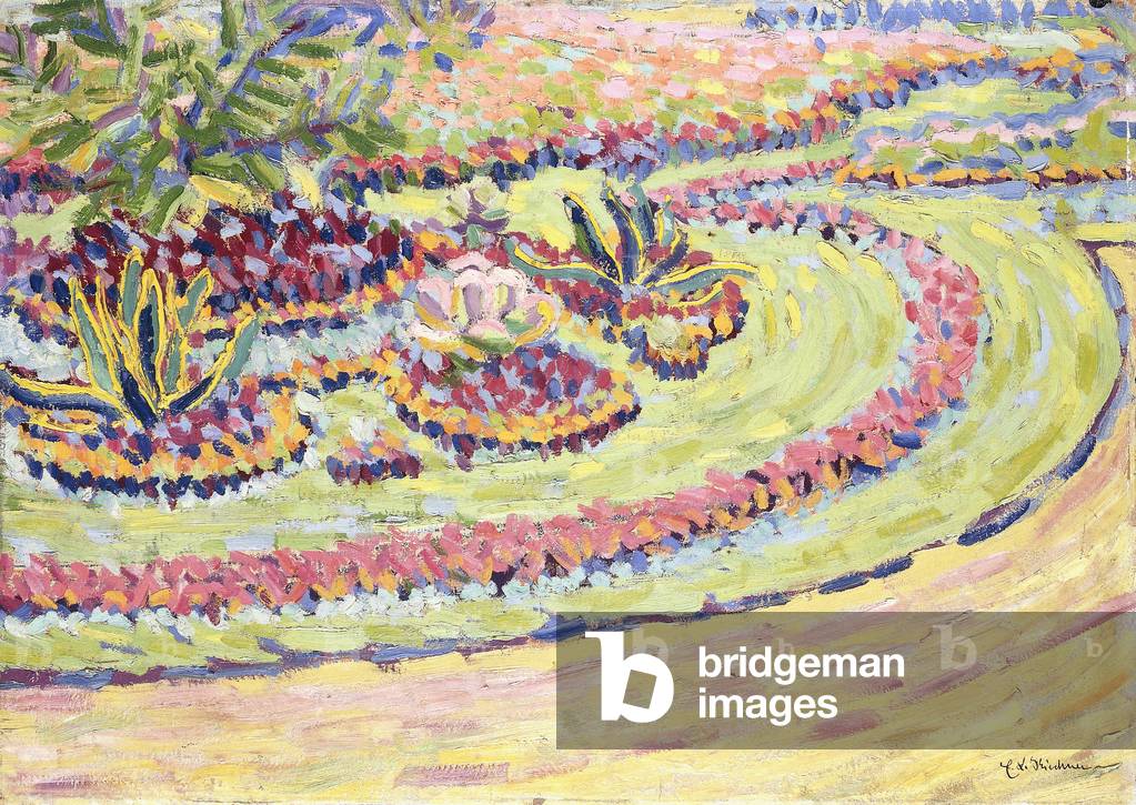 Blumbenbeete, 1906 (Öl auf Karton)