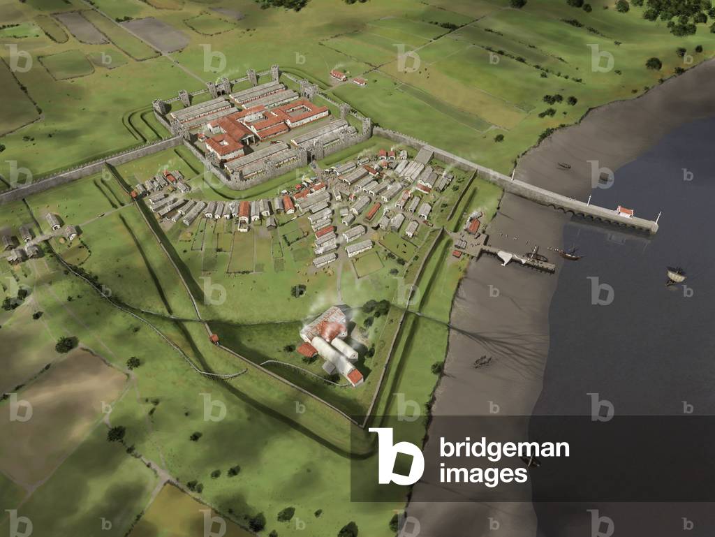 "Rekonstruktion der Wallsend Festung und vicus im dritten Jahrhundert n. Chr." 2015 von Peter Urmston