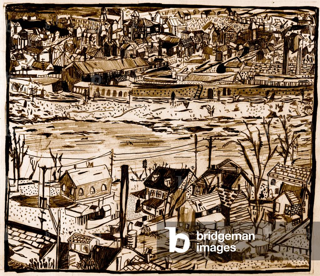 Immagine di Disegno "Town" 2013 di Pat Macdonald, b/w