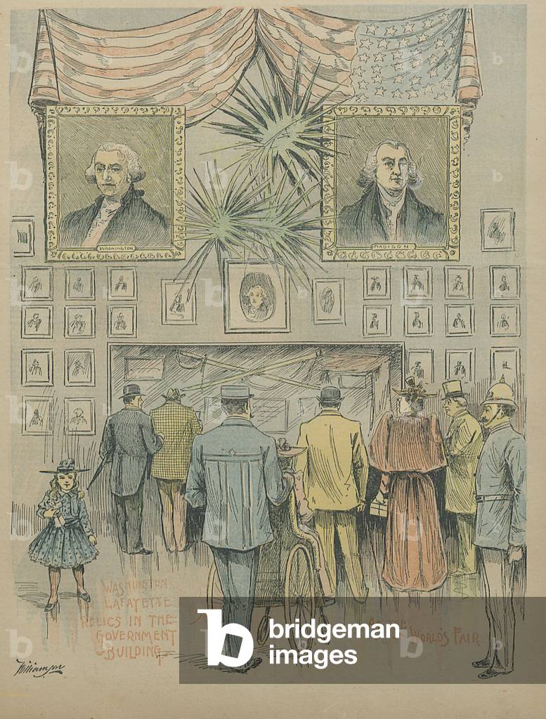 "Inter-Ocean Illustrated Supplement - Washington und Lafayette Reliquien im Regierungsgebäude auf der Weltmess