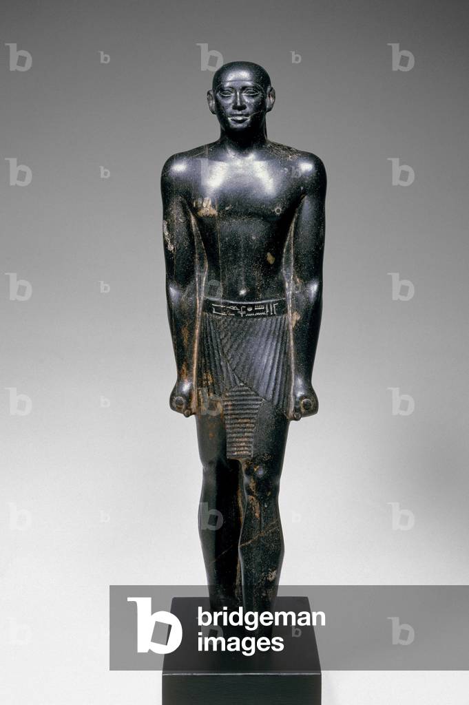 Statue of Khonsuiraa, Late Period (black diorite)