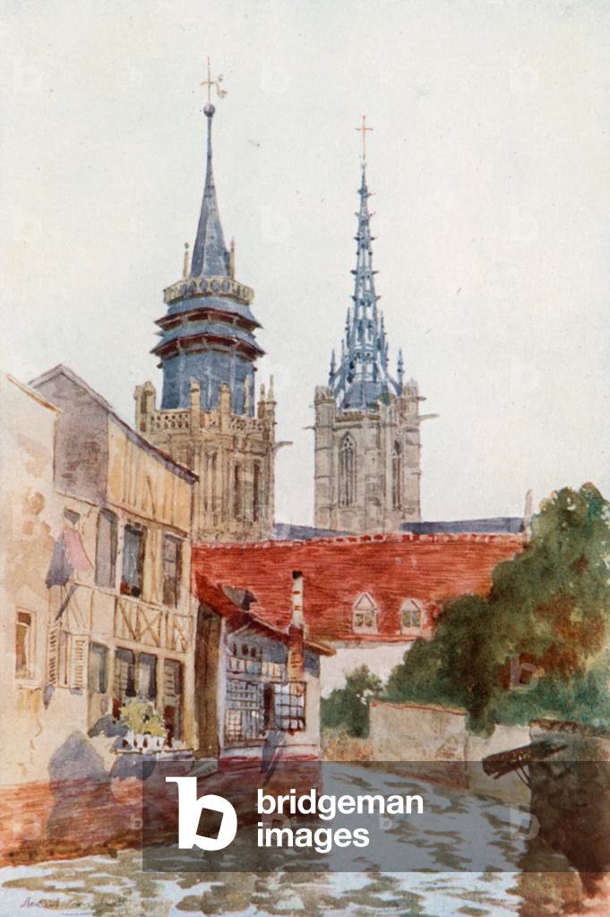 "Der Turm von Evreux (Farbe litho)" von Herbert Menzies Marshall