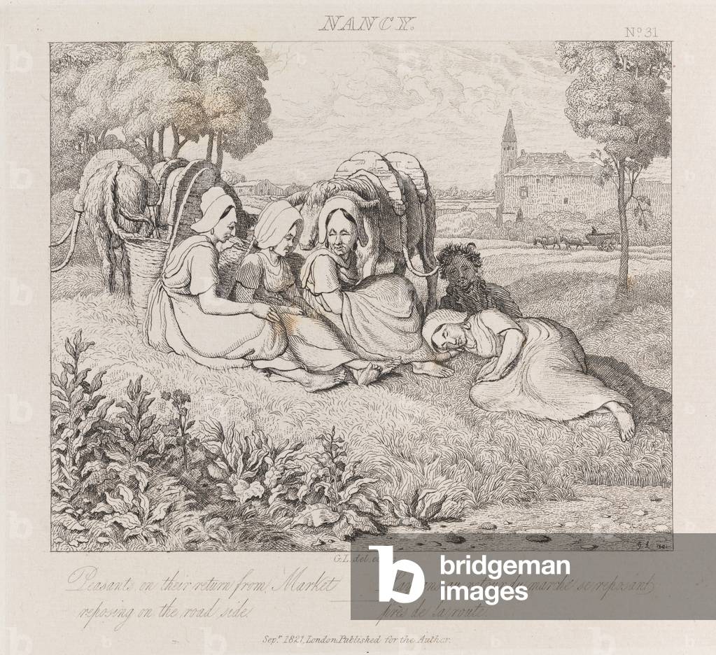Bauern kehren vom Markt zurück, Nancy,
c.1821 (Radierung)