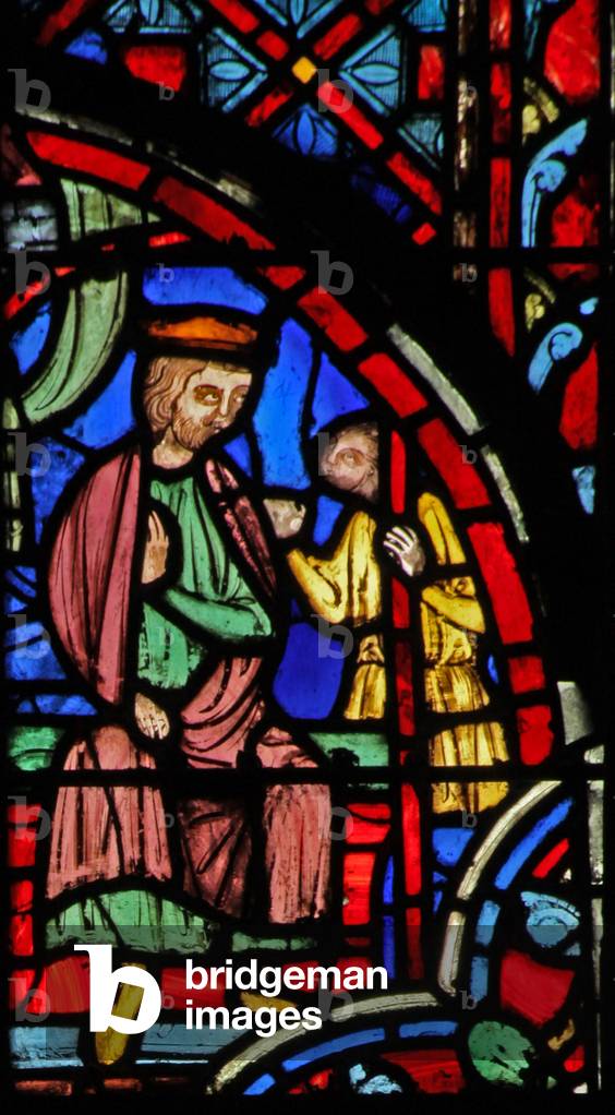 Window w11  Tobias being denounced to Sennacherib Tob I 22 (stained glass) 1246-48 by French Artist