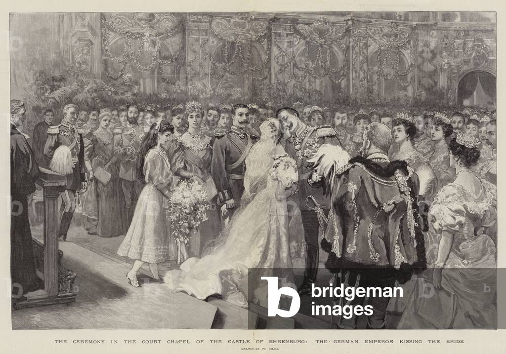 "Die Zeremonie in der Hofkapelle des Schlosses Ehrenburg" von William Small