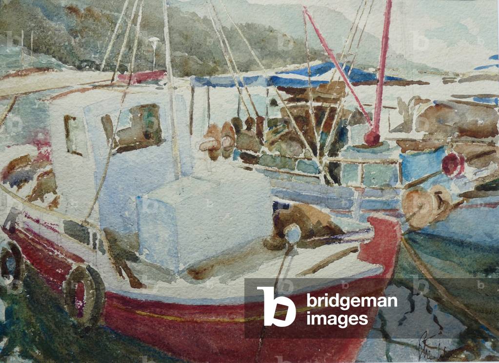 Immagine di Dipinto "Barche da pesca" 2022 di Clive Wilson