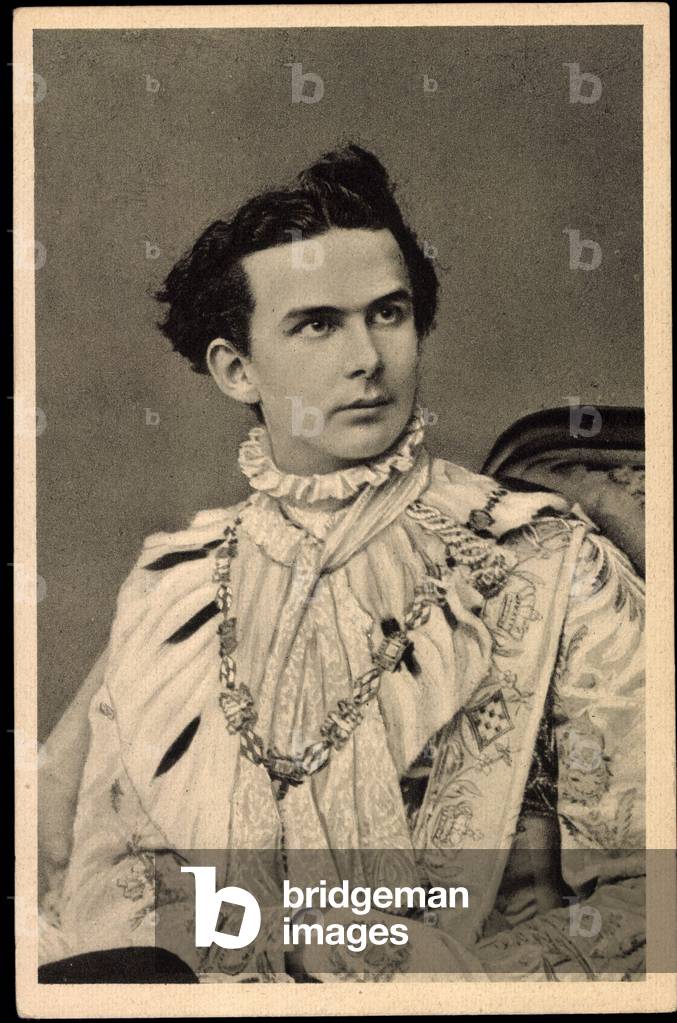 Ak Re Ludwig II di Baviera come Georgiknight (foto b/n)