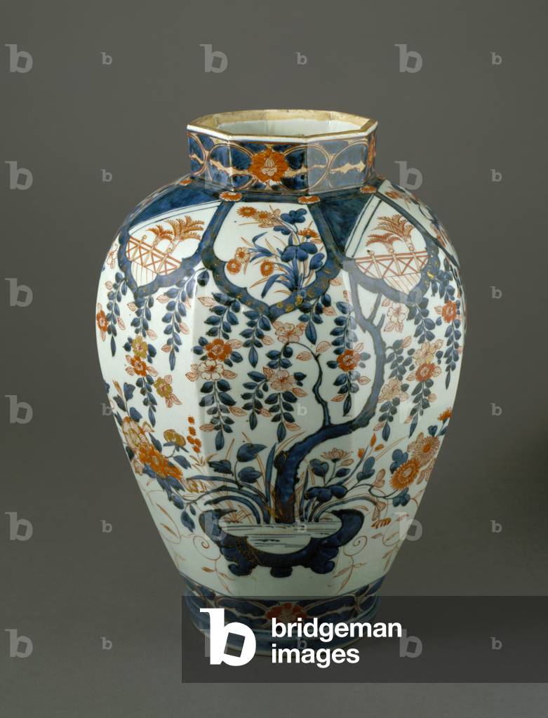 Octagonal Jar with Design of Cherry Trees early 18th century by Japanese Artist