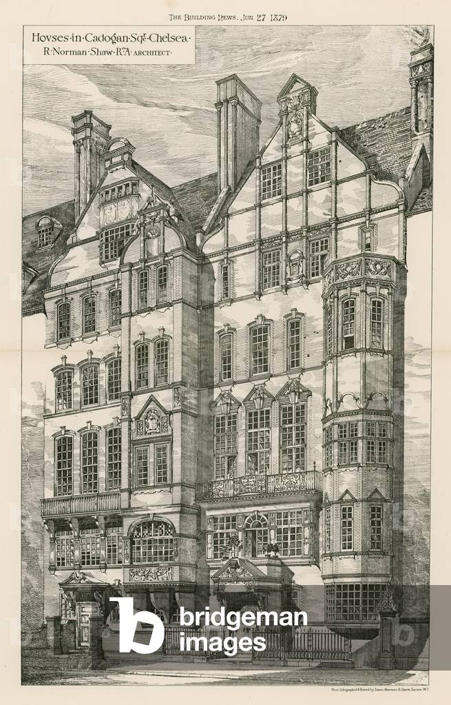 Häuser in Cadogan Square, Chelsea (Gravur)