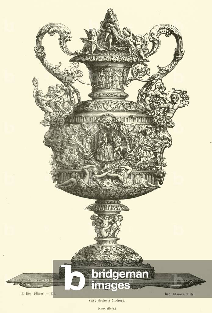"Vase dedie a Moliere" 1801 von French School, b/w