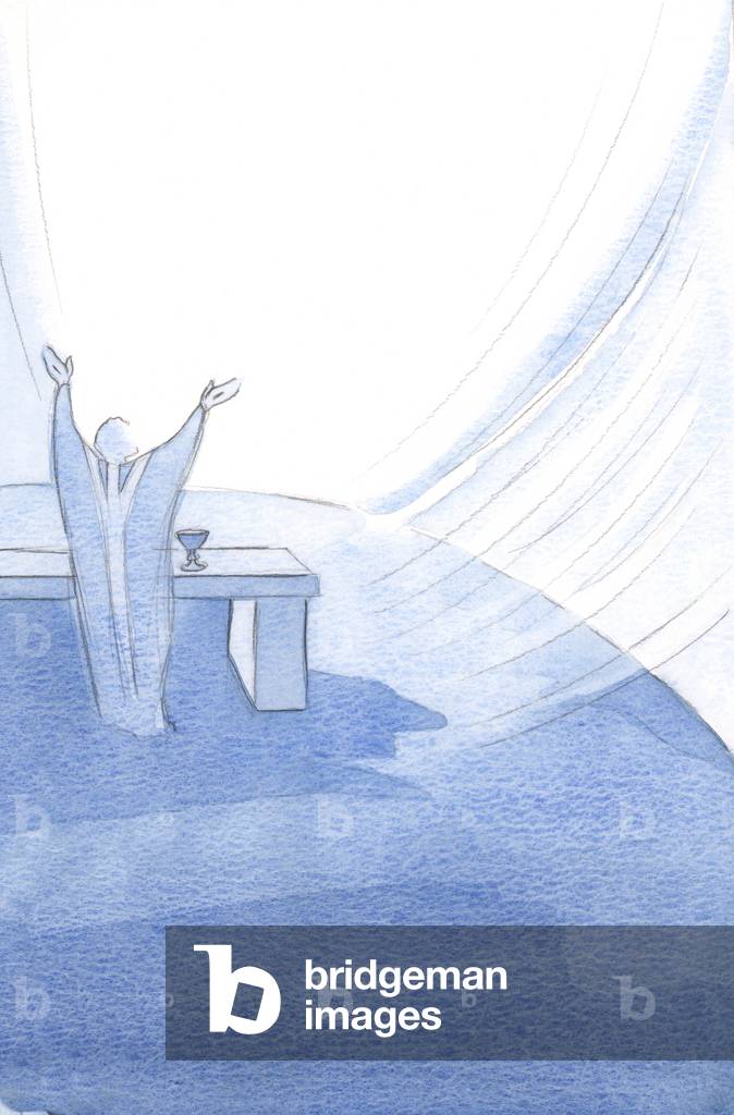 Cristo sostiene la Sua Santa Chiesa in ogni momento della sua vita, con le braccia tese mentre offre il Suo Sa