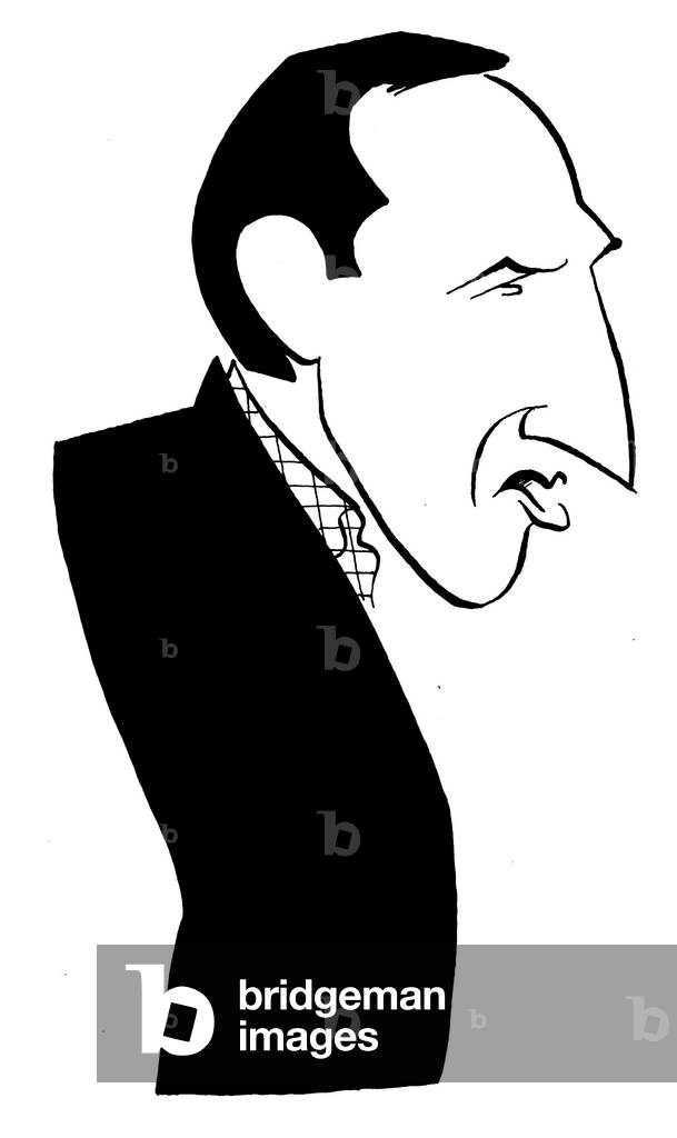 Leonard Rossiter - Karikatur von John Minnion