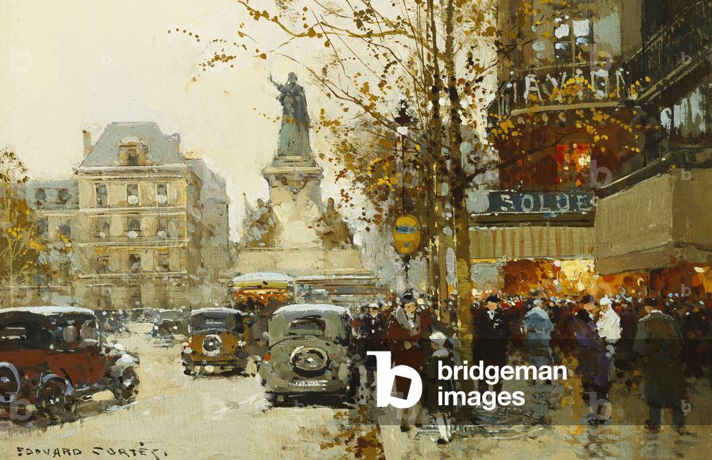 La Place de la Republique, (olio su tela)