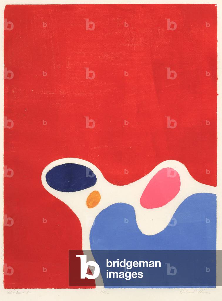 Blue Intervention, 1966 (Farbe Holzschnitt)