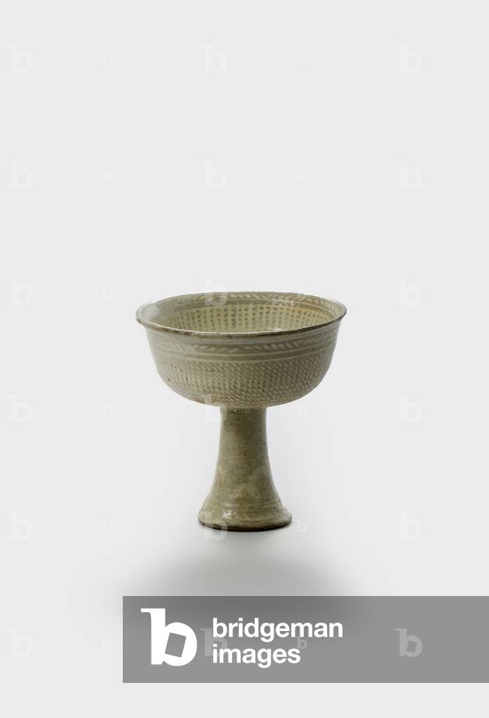 Tasse à tige, XVIe siècle (céramique Punchong (grès avec glissement incrusté))