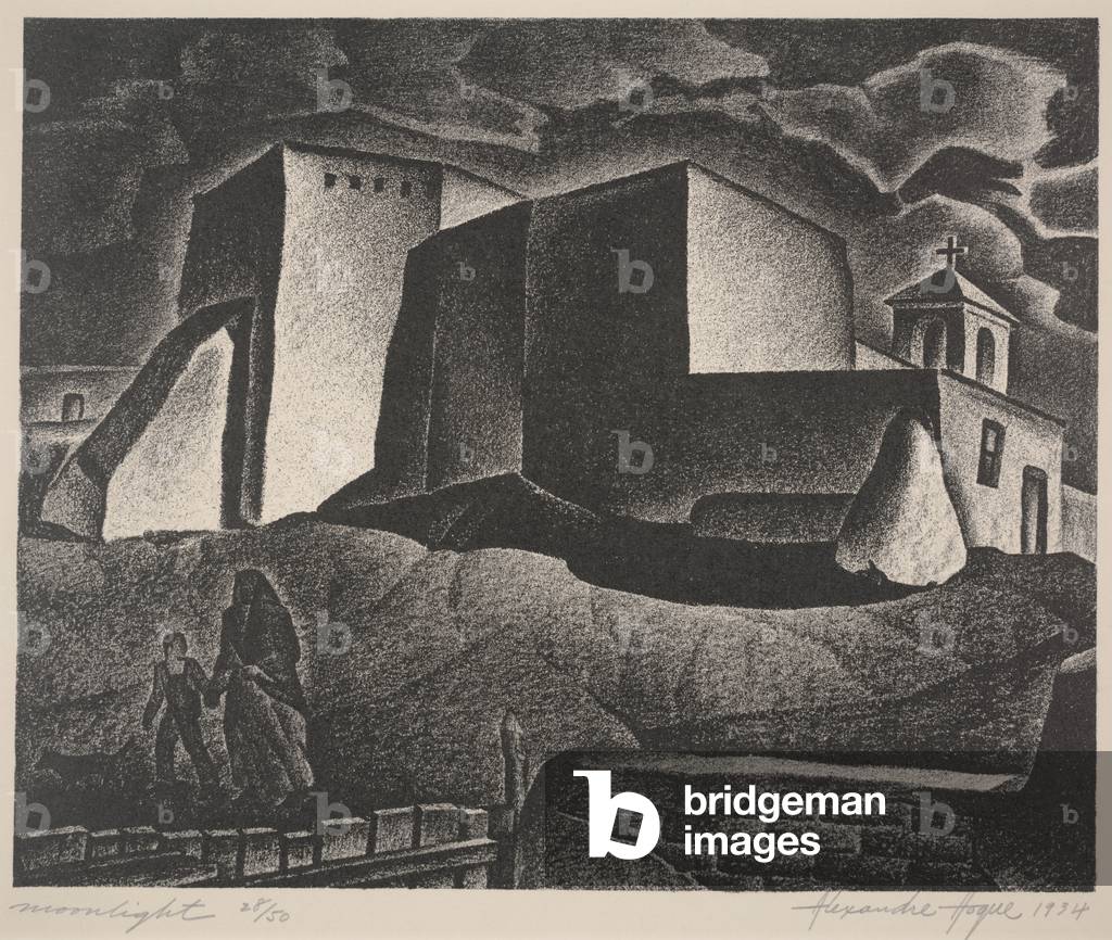Image of Print depicting Moonlight, 1934 by Alexandre Hogue