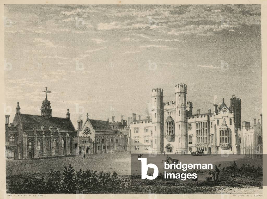 Lambeth Palace par English School, b/w