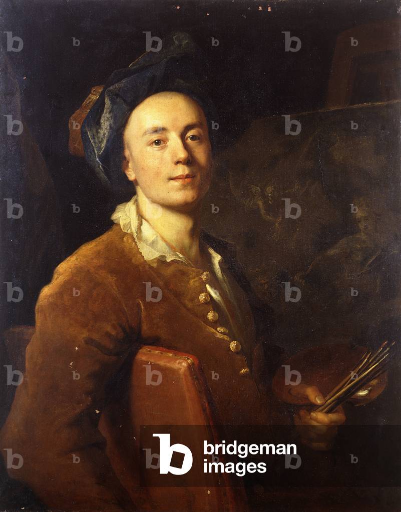 Portrait of the Artist, seated half-length, holding a Palette and Brushes, c.1710-15 (oil on canvas)