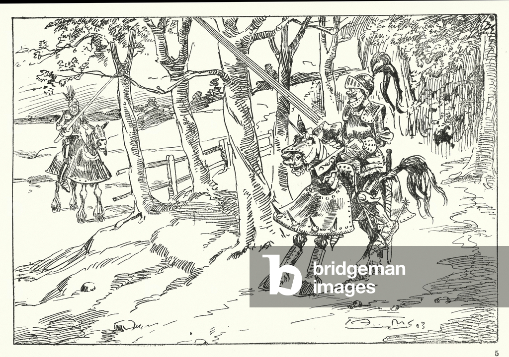 Image of Print depicting A Day in the Life of a Twelfth Century Baron (litho) 1901 by Arthur Moreland