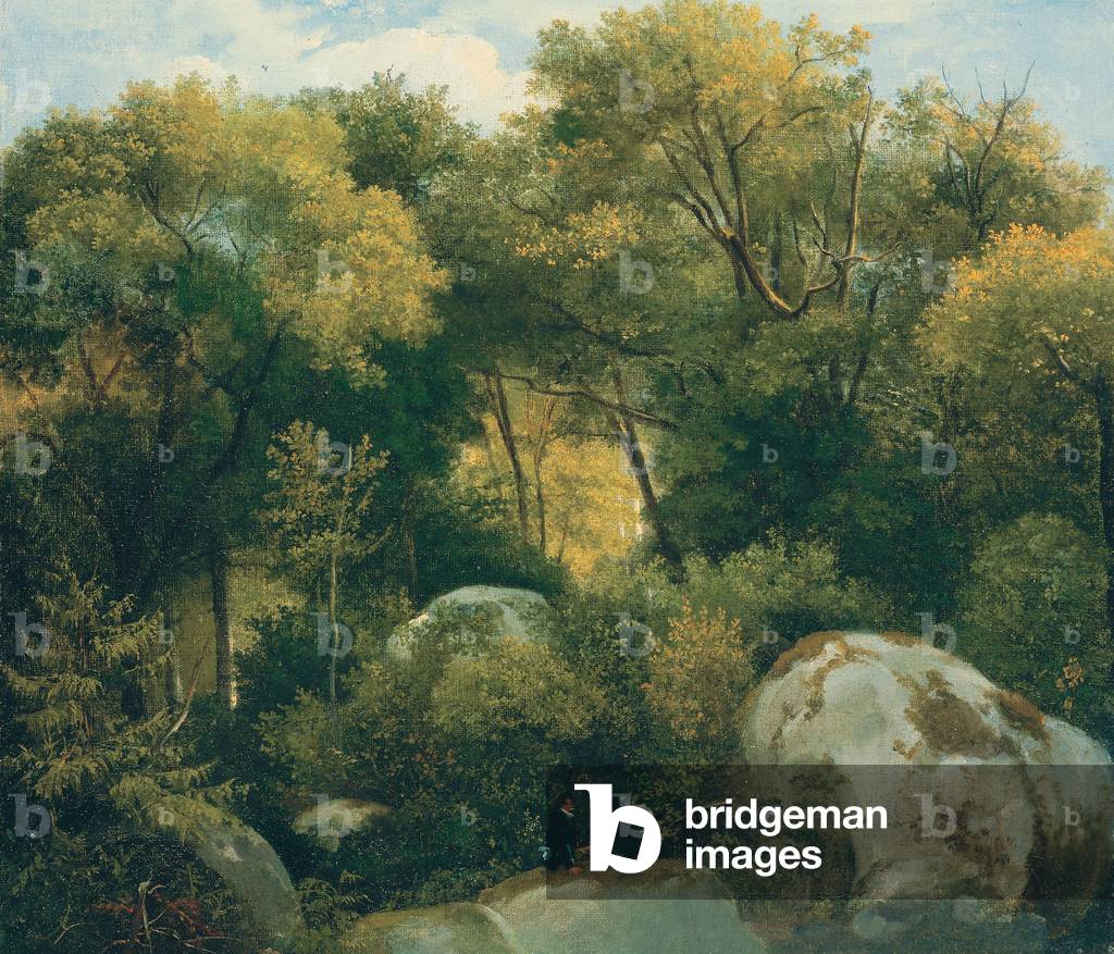 Bild von Gemälde "Spaziergänger im Wald von Fontainebleau" 1793 von Augustin Enfantin