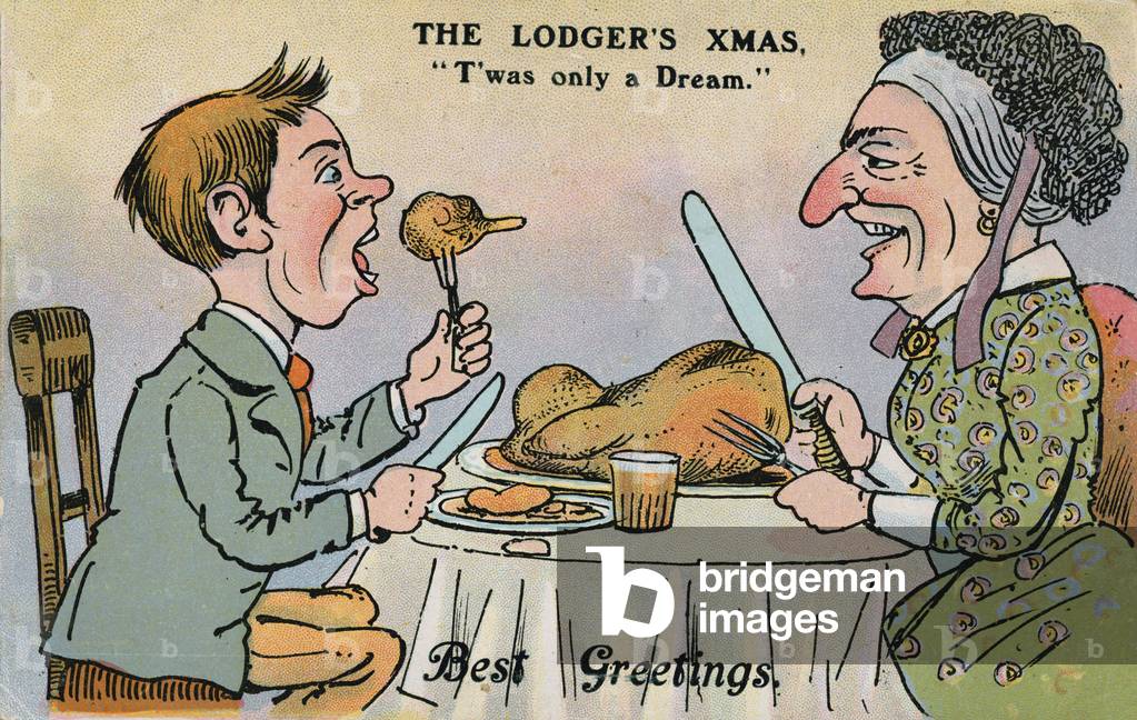 Pranzo di Natale in alloggi (color litho)