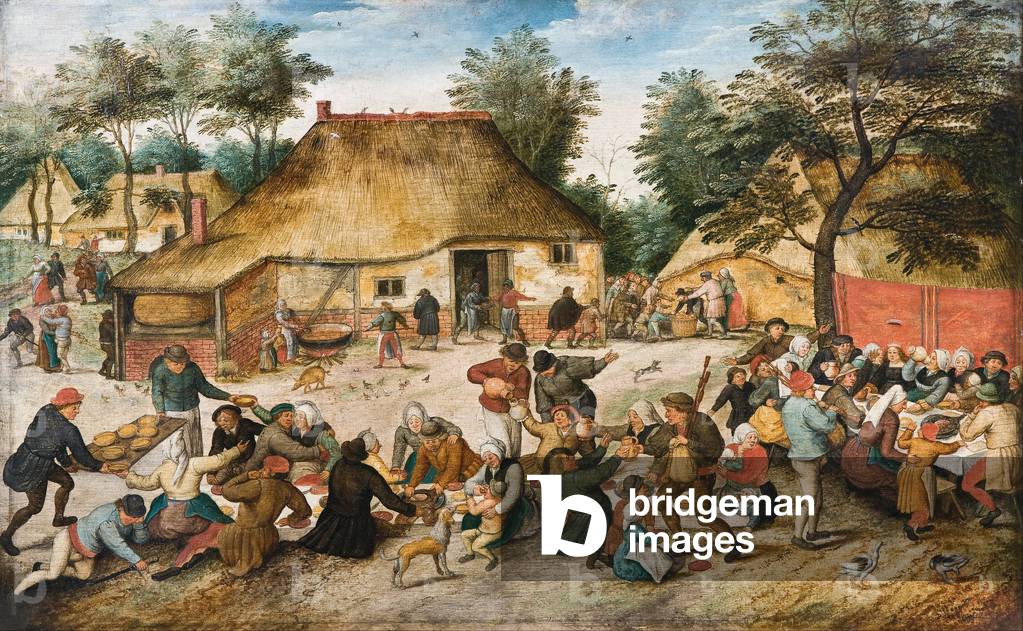 Die Bauernhochzeit, um 1600 (Öl auf Tafel)