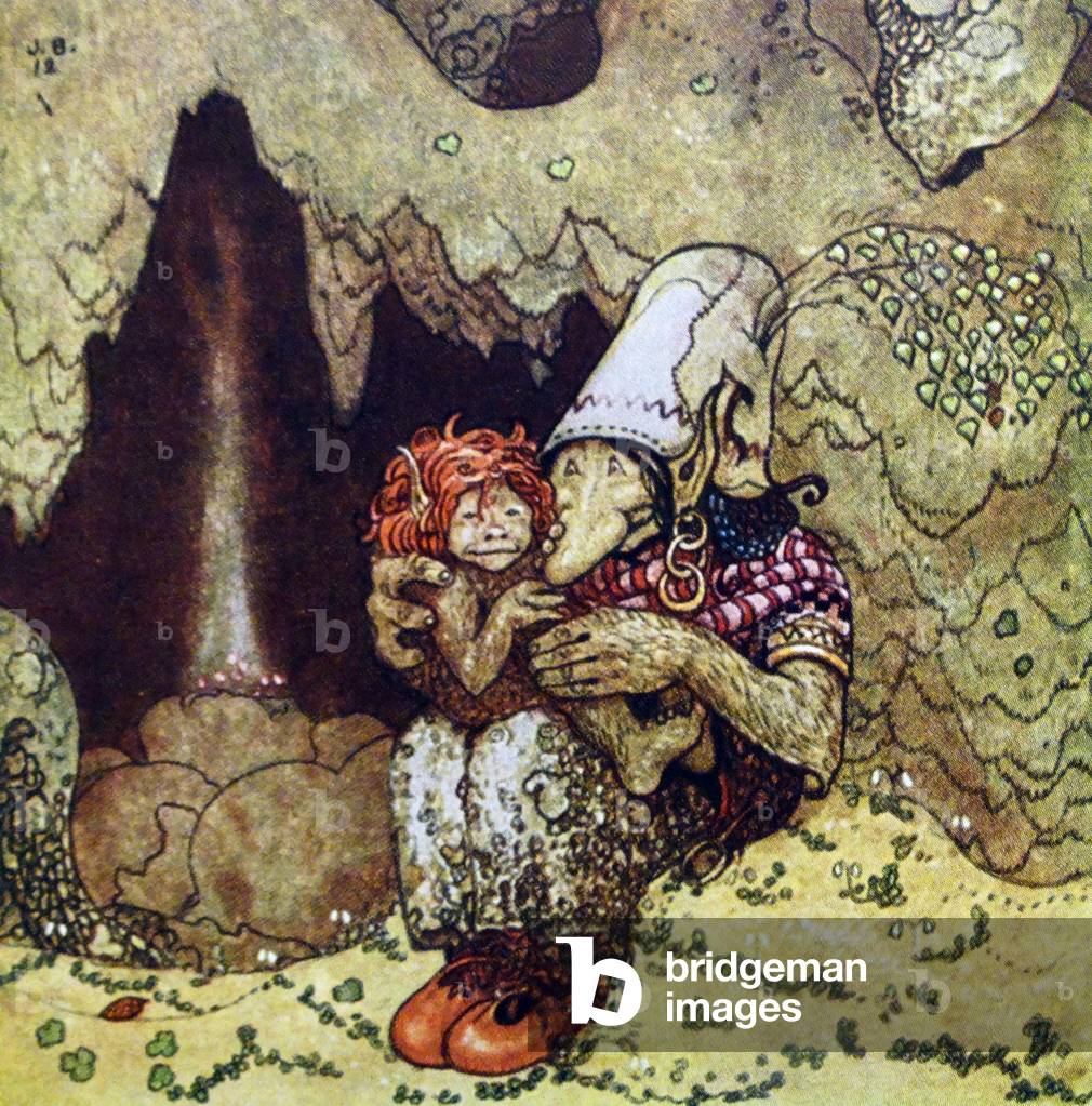 Humpe and his Coloured illustration of Humpe and his Mother from the Swedish Folklore