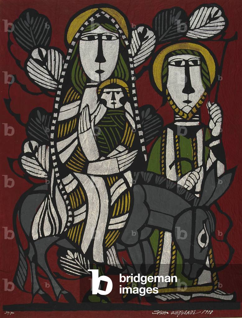 Maria, Joseph und das Jesuskind, Showa-Ära, 1978 (Schablonendruck)