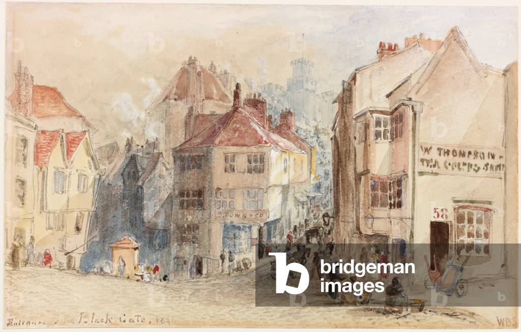 Eingang zum Schwarzen Tor, Newcastle, 1846 (Körperfarbe auf Papier)