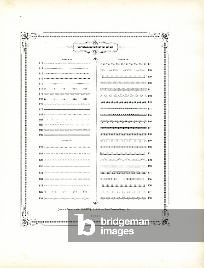 Immagine di Stampa "Foglio di catalogo dei campioni di vignette 3 (stampa)" di Charles Derriey