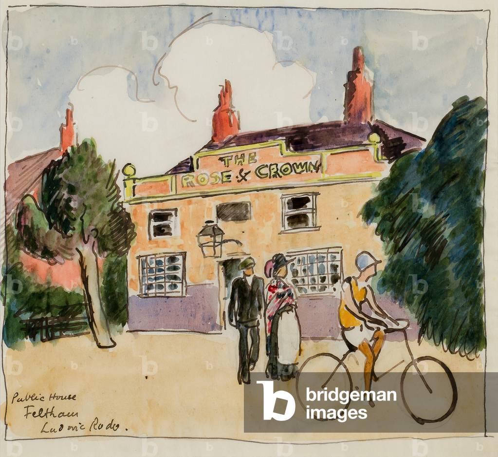 La Rosa e la Corona, Feltham (w/c & inchiostro su carta)