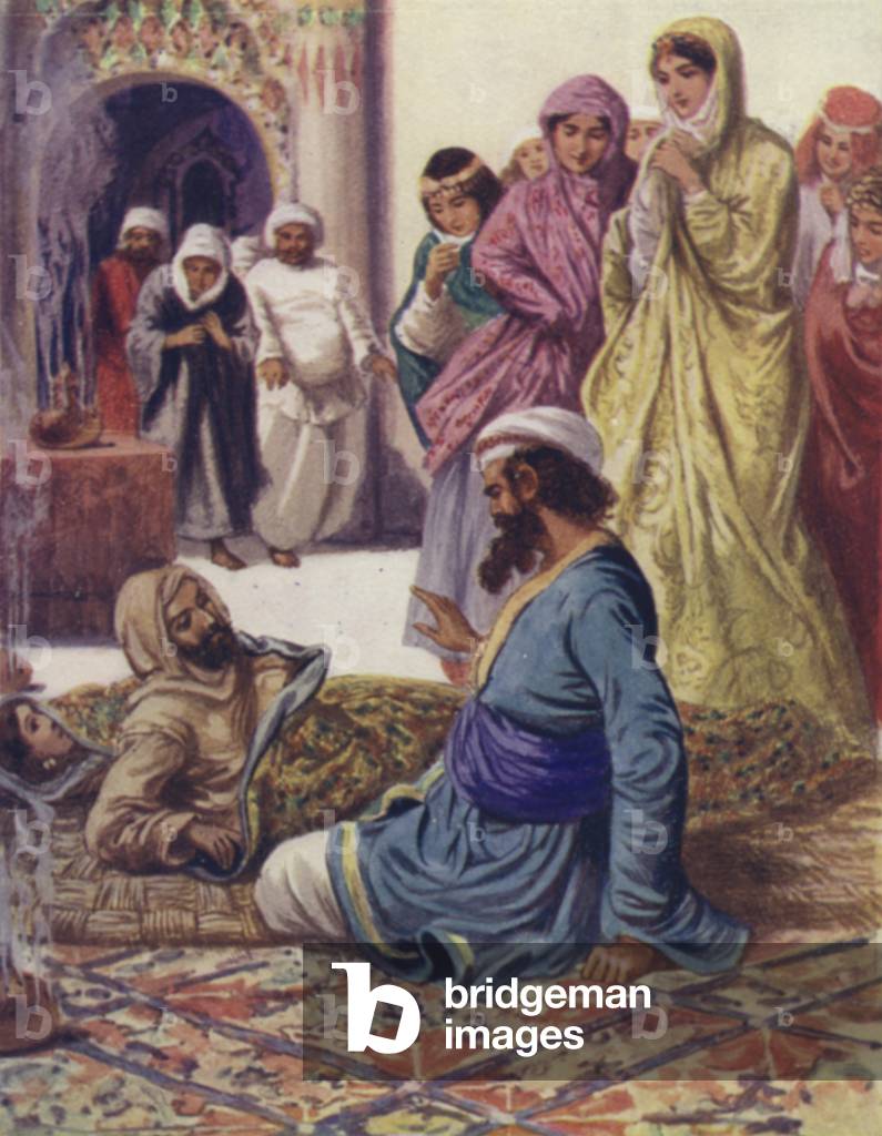 "Illustrazione per Ali Baba e i quaranta ladri (colore lito)" di English School