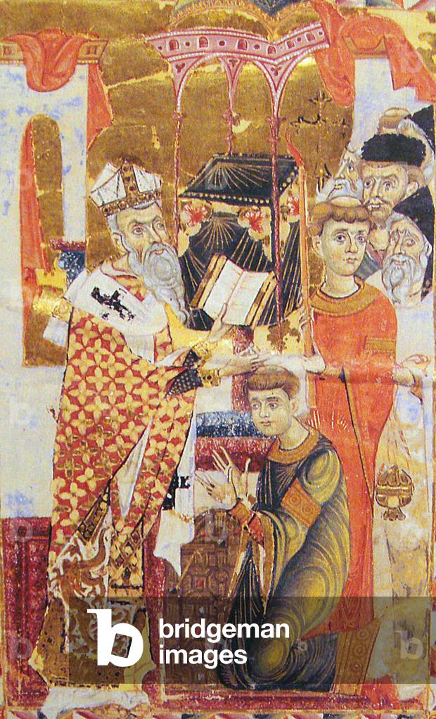 Immagine di Miniatura "L'arcivescovo Giovanni di Cilicia in abiti che mostrano un drago cinese" di Armenian Sc
