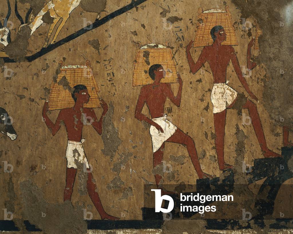 Image of Egypt, Gebelein, Decorative detail of transport of the grain bags