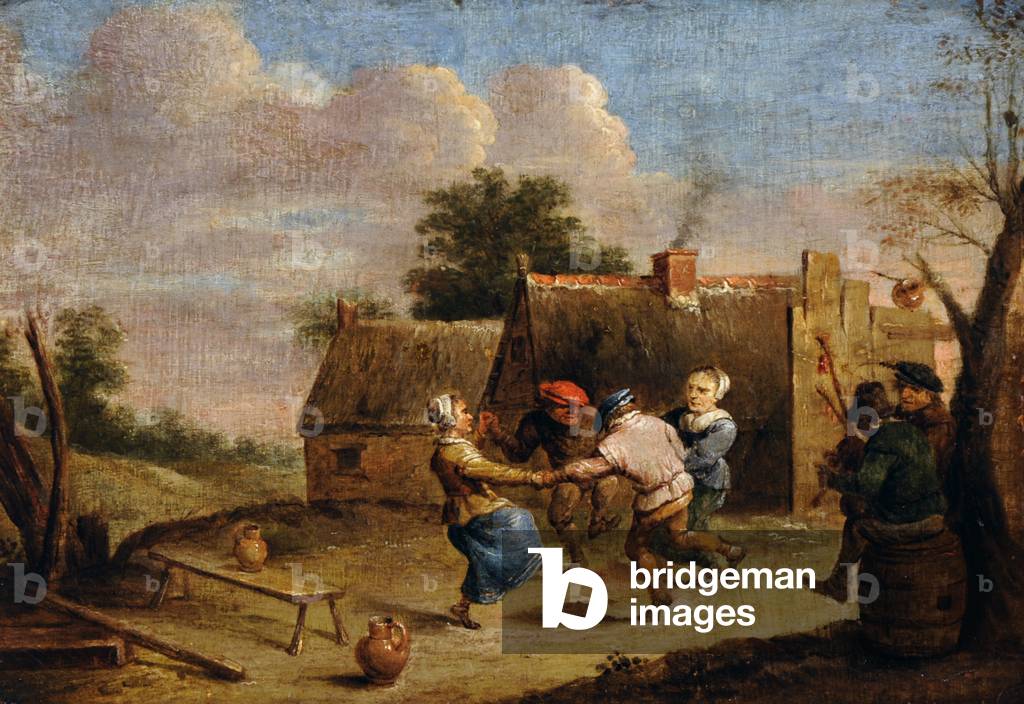 Immagine di Dipinto "Contadini danza olio su tavola" di David the Younger Teniers