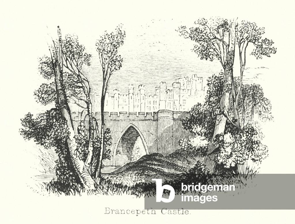 Brancepath Castle (engraving) by English Artist