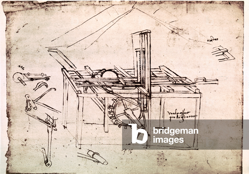 Image of Extract from a Da Vinci Manuscript describing the principle ...