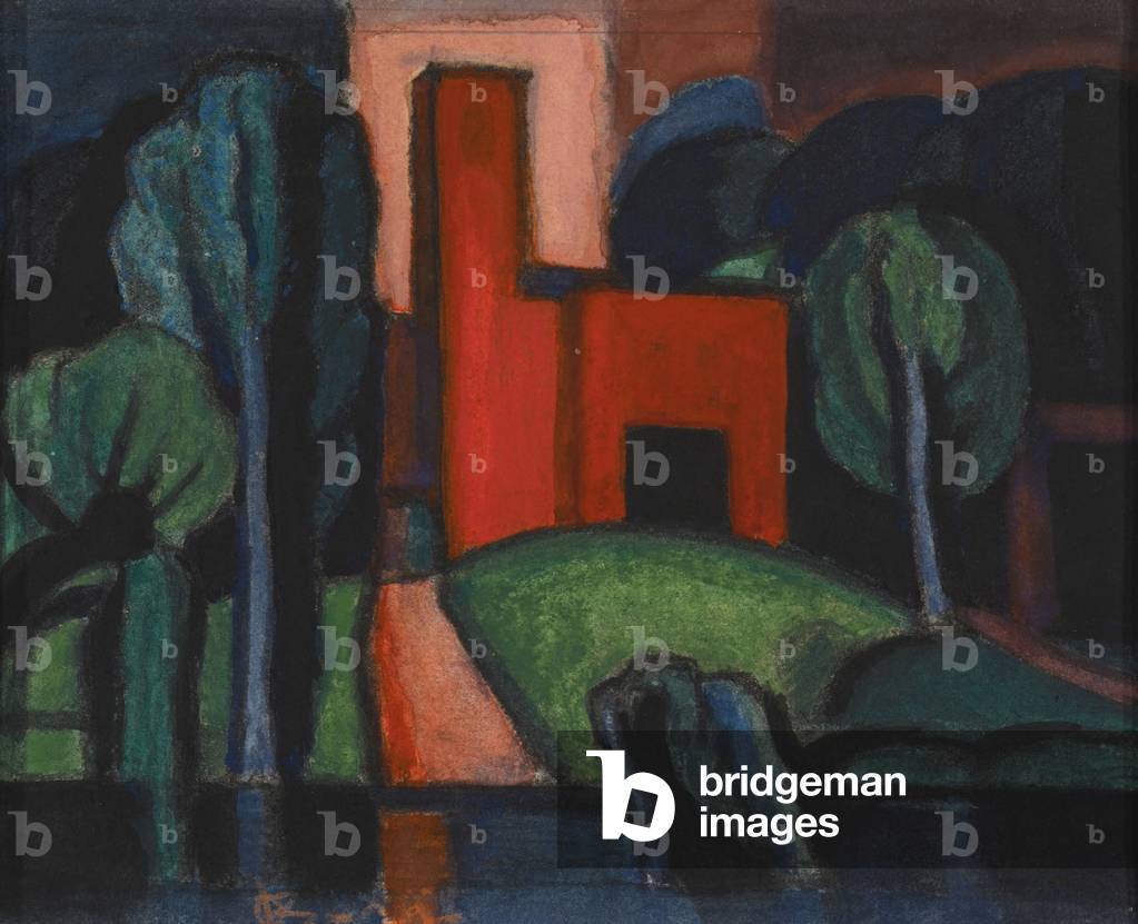 Paesaggio, 1922 (guazzo su carta)