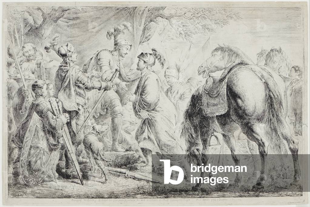 "Burgrave Federico IV consegna Federico la Fiera all'imperatore Luigi di Baviera" 1783 di Christian Bernhard R